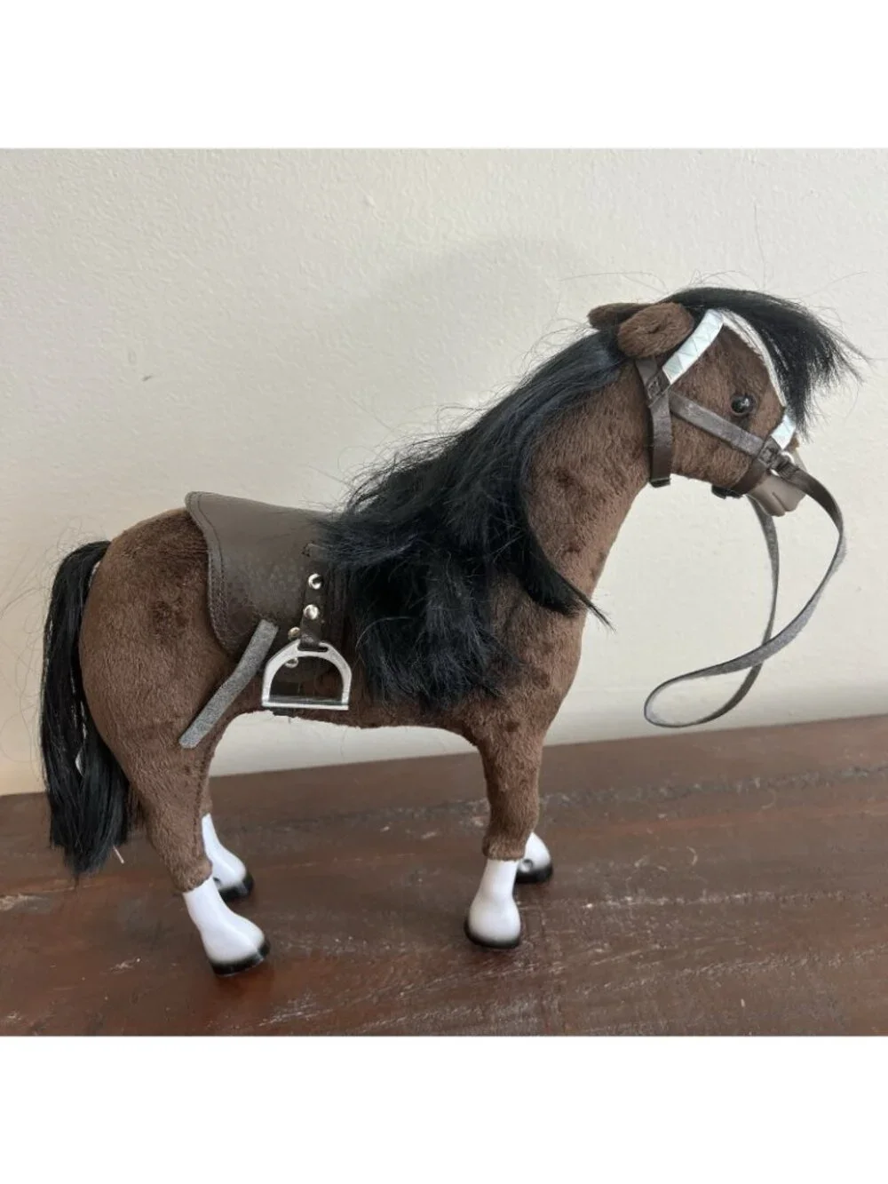Paradise Horse With Saddle Brown Velvet Touch Play Toy